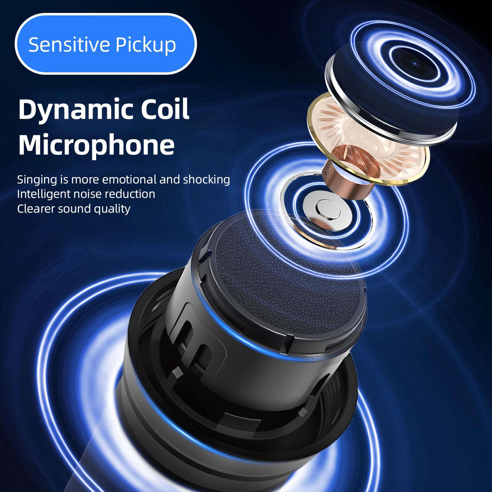 Fabater con Doppio Microfono Wireless Portatile per Karaoke e Discorsi, connettività Affidabile, Equalizzatore Integrato, Set di 2 Microfoni, Design Compatto