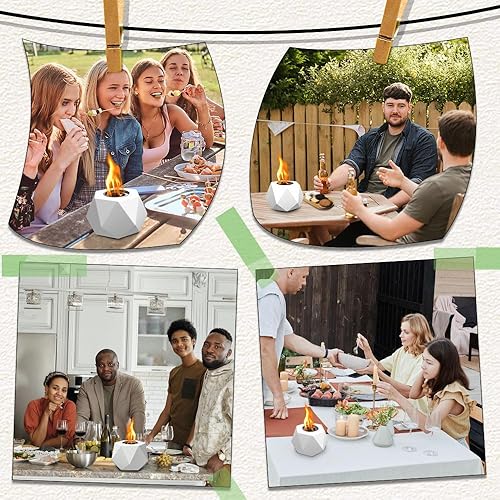 Miniatura 4 de OneNY Hoguera de hormigón para interiores, fogata portátil de mesa, mini mesa para fogata al aire libre, chimenea de hormigón personal, cuenco para