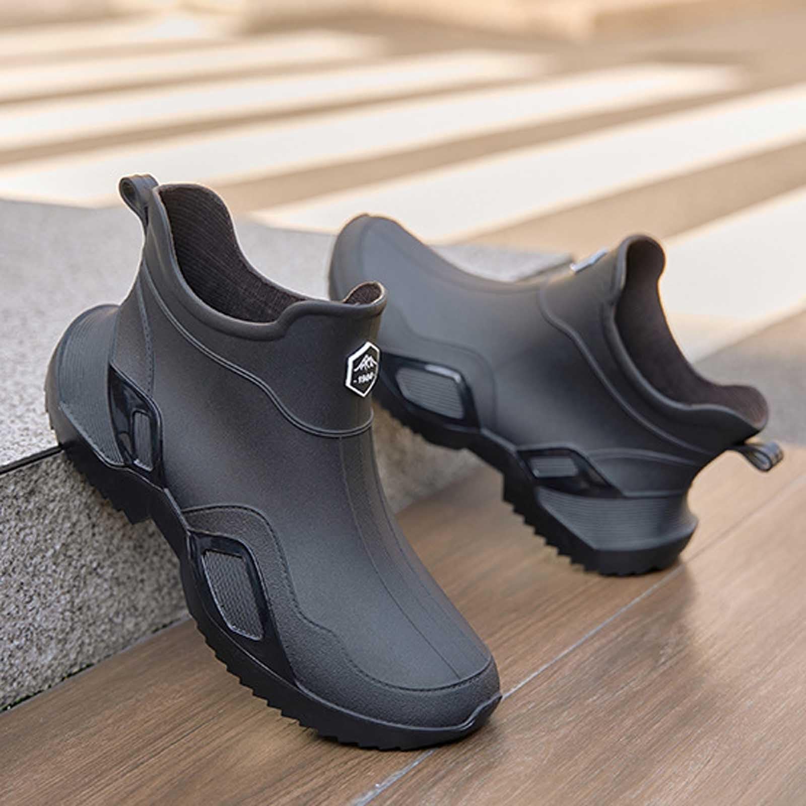Generico Stivali Pioggia Uomo, Impermeabili Stivali Gomma Comode Calosce Stivaletti Antipioggia Scarpe Rain Boots Antiscivolo Galosce Unisex Scarponcini Stivaletto da Lavoro Pesca Giardinaggio