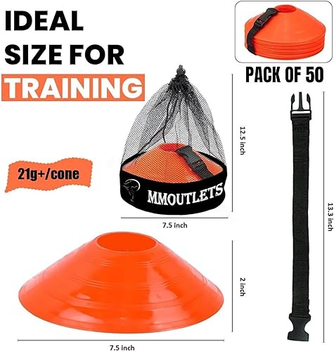 Miniatura 2 de Paquete de 755025, Juego de Conos de Entrenamiento de Fútbol de Grado Profesional, Conos de Agilidad Duraderos con Bolsa de Transporte y Soporte de