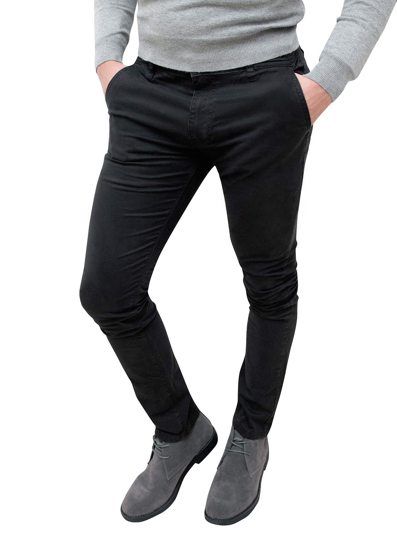 Evoga Pantaloni Casual Uomo Invernali Slim Fit Eleganti Chinos