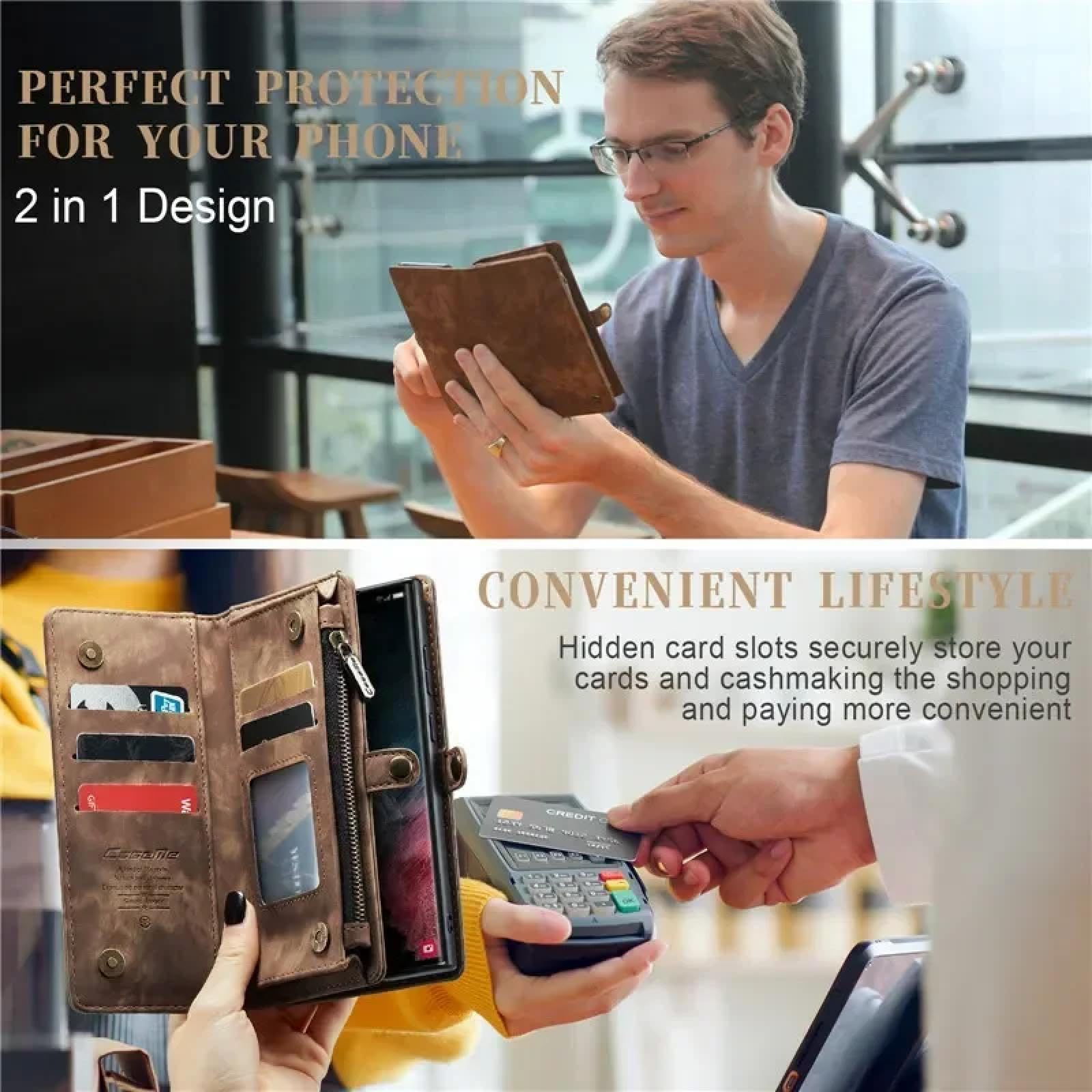 Für Samsung A72 (4G 5G) Lanyard Leder Brieftasche Karte Handyhülle Tasche (Für Samsung A72 (4G 5G)/Braun)