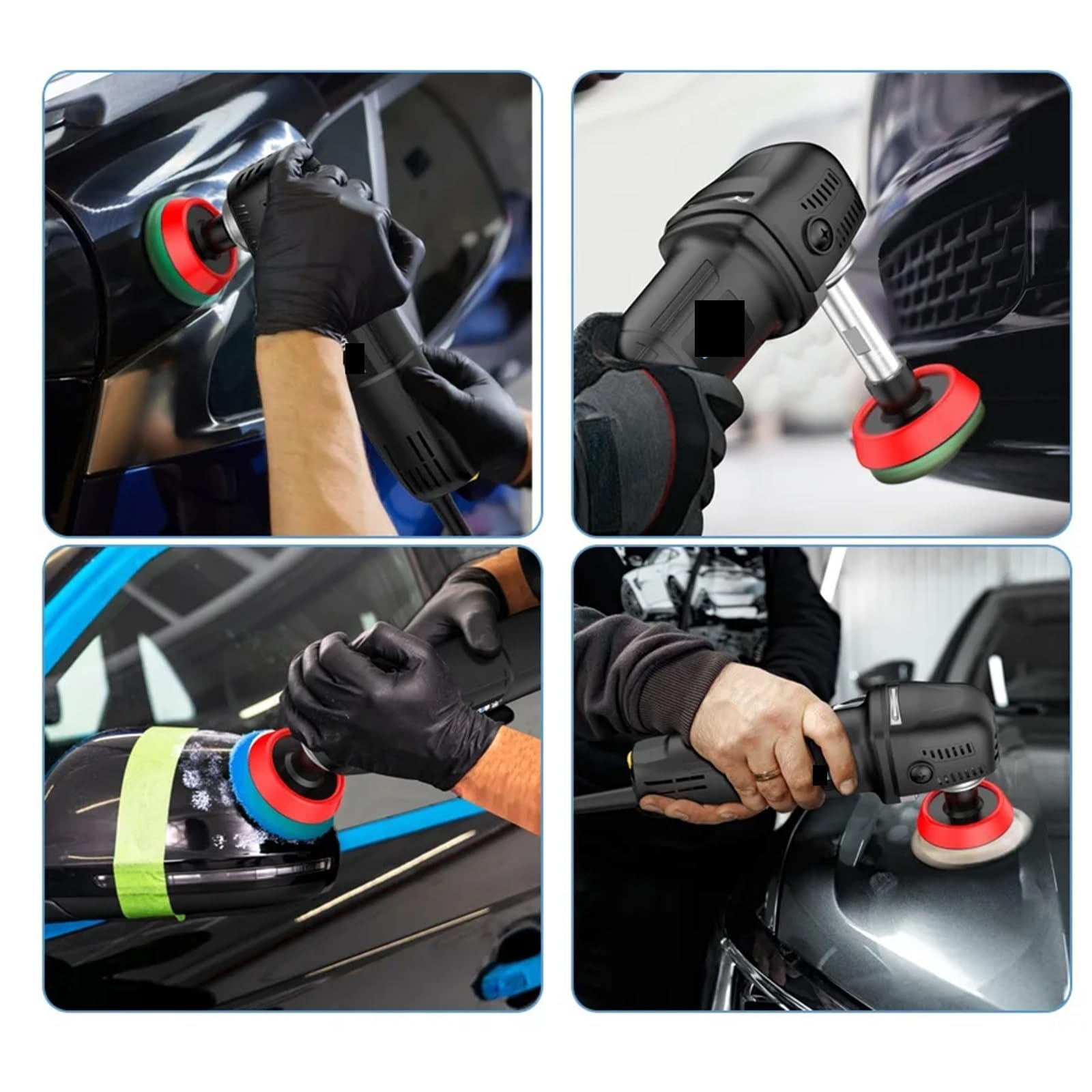 Pulidora de coches inalámbrica, Máquina Pulidora For Automóviles, Y Rectificadora De Puntos Domésticos, Encerado Abrillantado 3 Pulgadas,para el detallado y pulido de coches(Black-1)