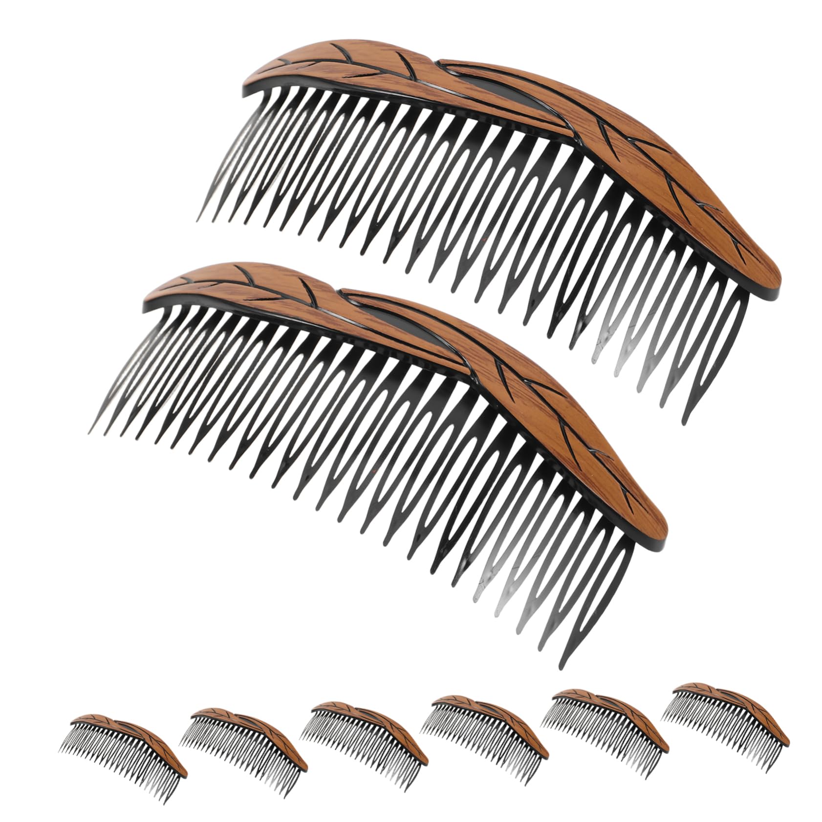 Mikinona 8pcs Hair Side Combs: French Hair Side Comb 24-tooth Strong Hold Twist Clips - Bang Combs for Women Girls - Hairstyling for Bun Chignon Up-do