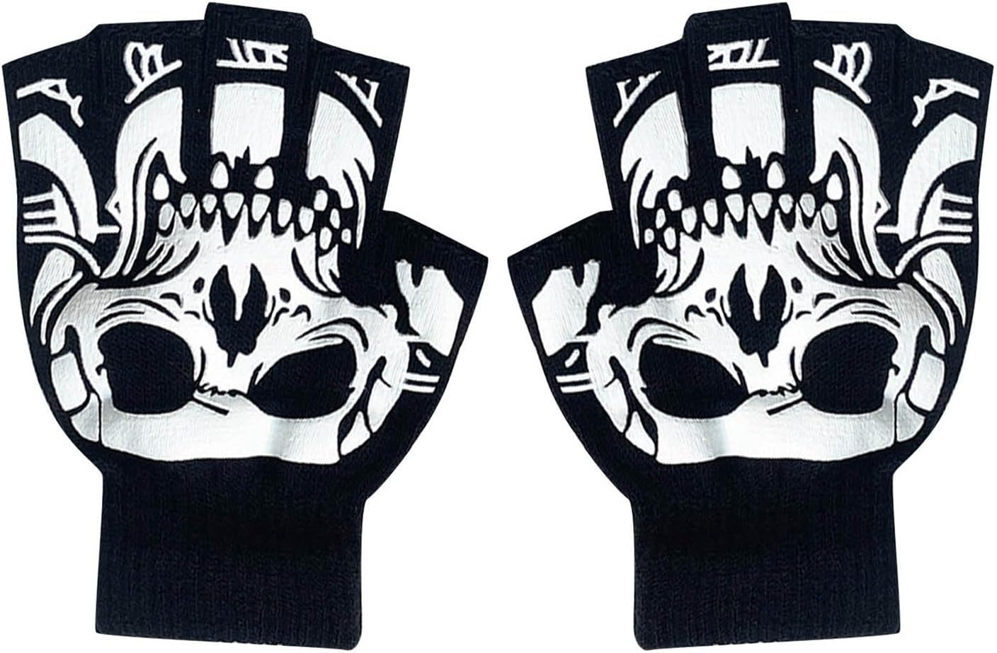 Skeleton Gloves, Skull Gloves Glow in The Dark for Adult Women Men, Halloween Party Cosplay Costume Accessories