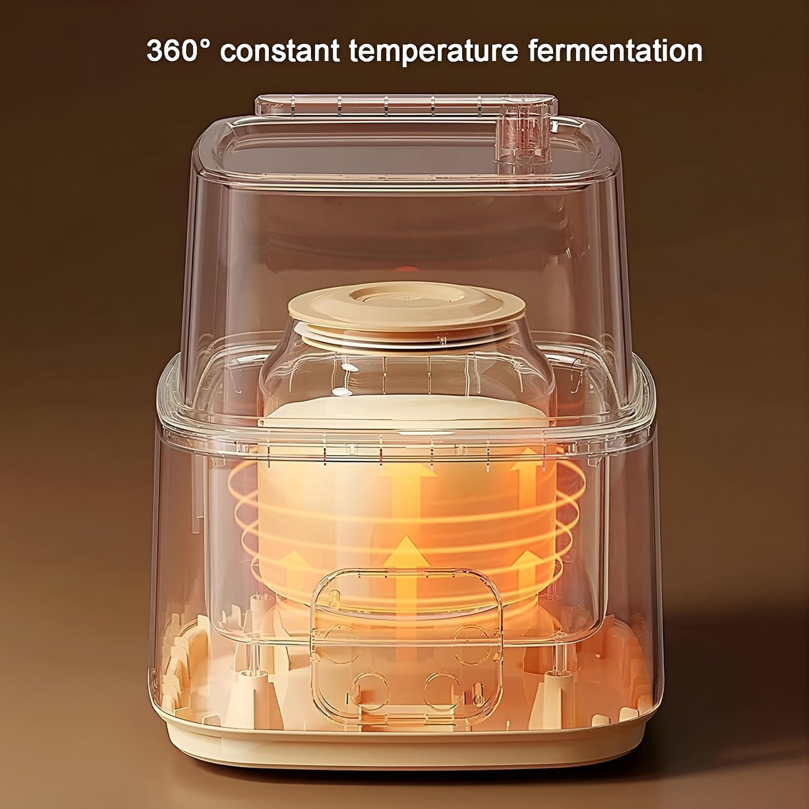 Máquina eléctrica de yogurt, máquina de fermentación inteligente con panel táctil LED y temporizador, temperatura constante inteligente de 360° para uso doméstico y restaurante