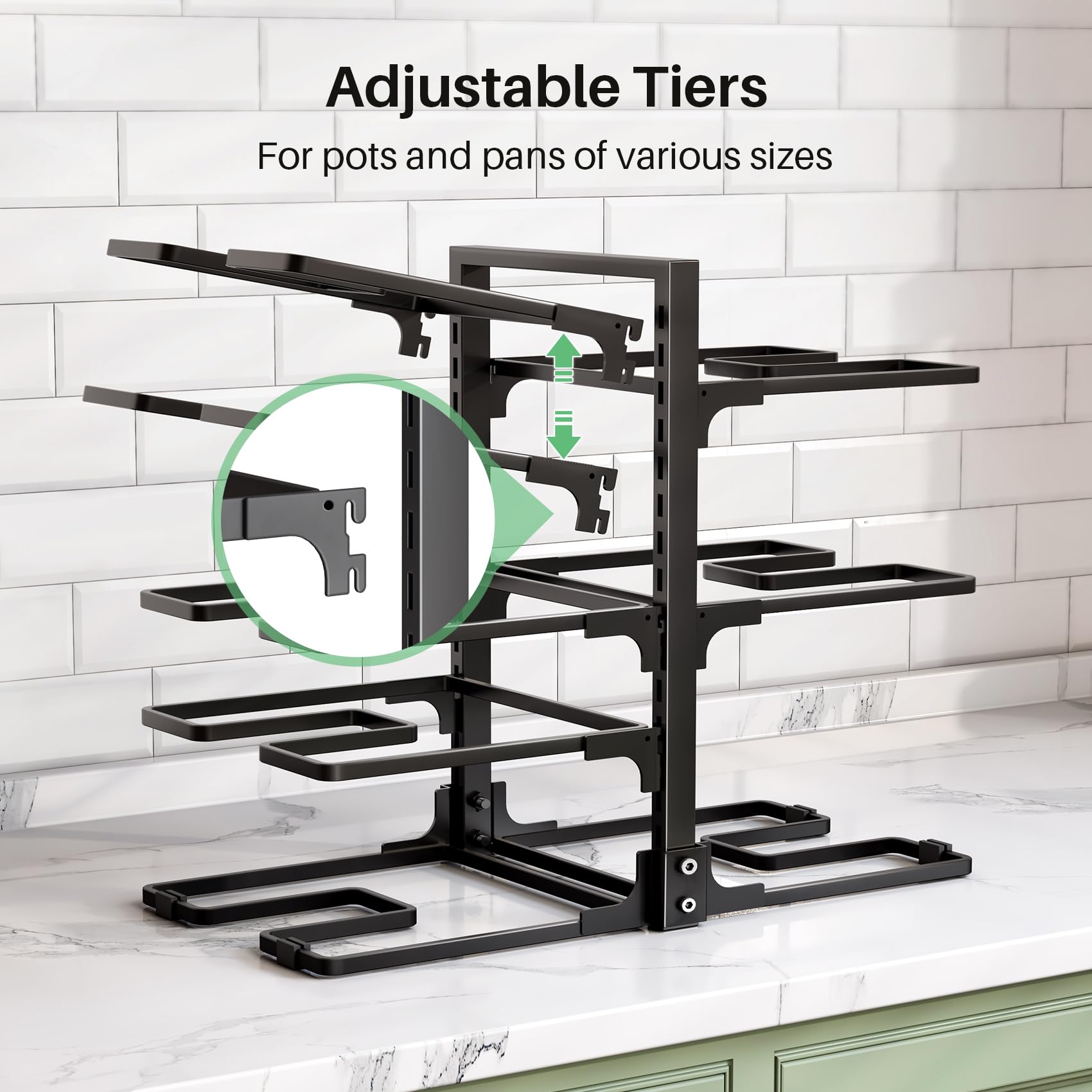 Snapklik.com : Pots And Pans Organizer Under Cabinet, 8 Tier Adjustable ...