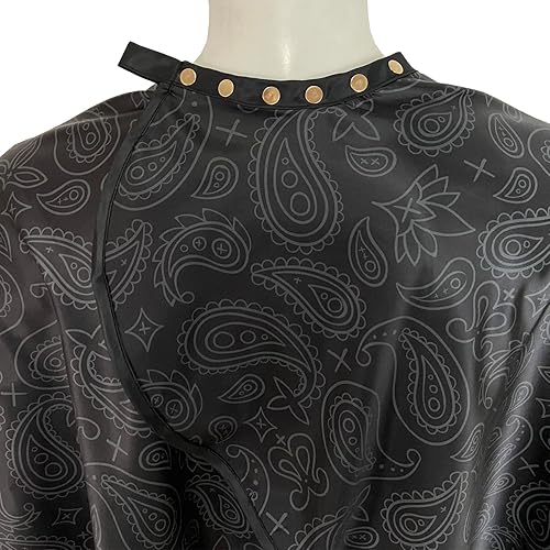Miniatura 10 de Pelocapa Capa de peluquería para hombres, capa de corte de pelo con broches, capa de corte profesional de salón, delantal grande impermeable para