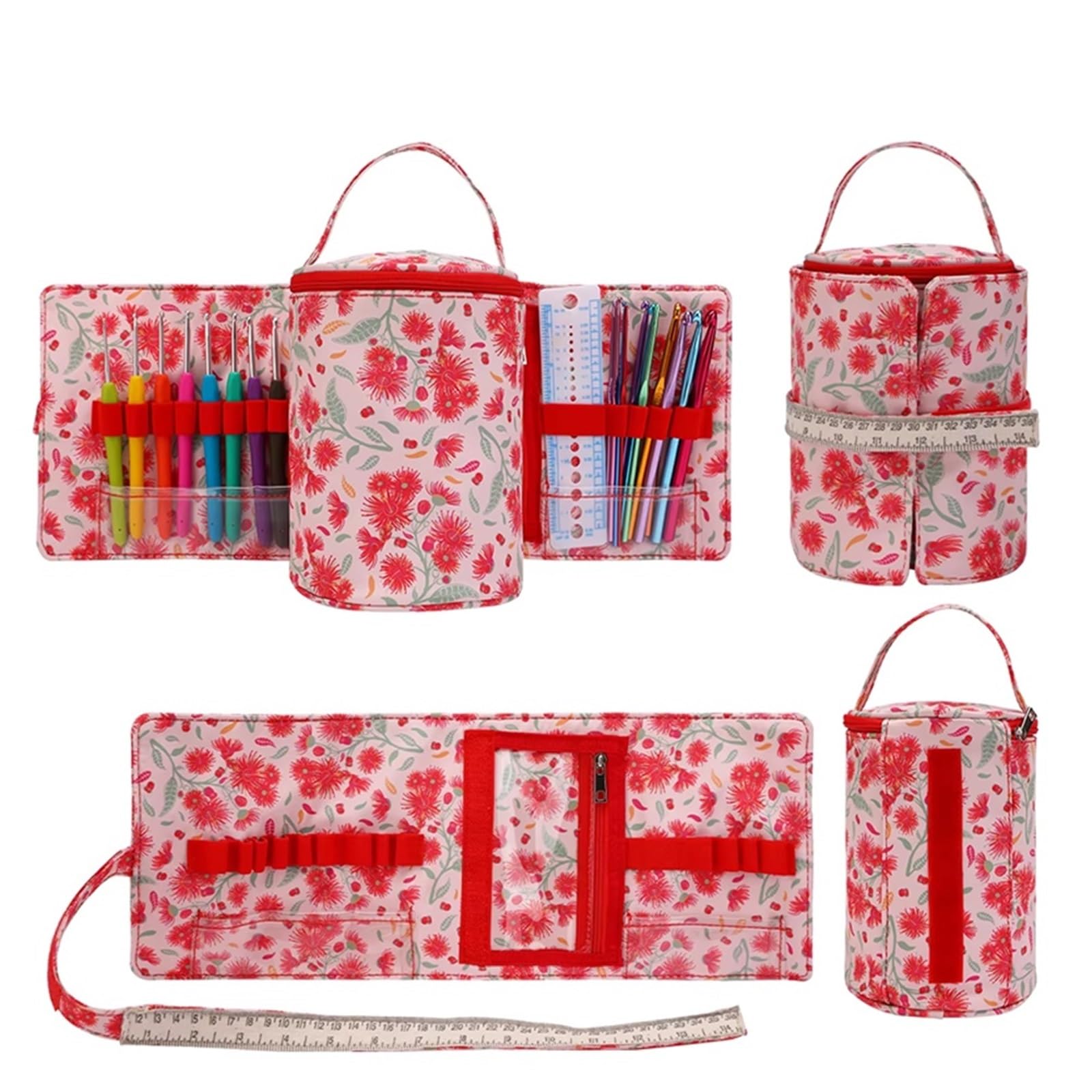 projekttasche für strickzeug Empty Portable Knitted Wool Bags Small Yarn Storage Bag Foldable Cerchet Hooks for Sewing Tools Accessories für Wolle und Strickzubehör(Empty Bag-B)