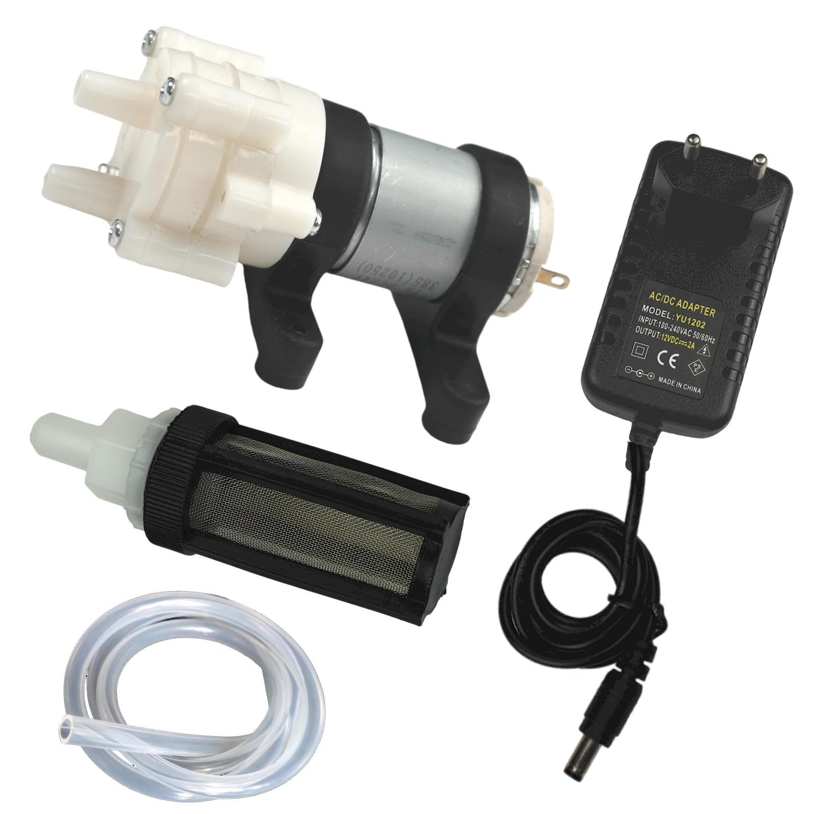 CONQUERALL DC 12V 385 Pompe à Eau Pompe à diaphragme Filtre à Eau avec Alimentation pour bonsaï wigwam