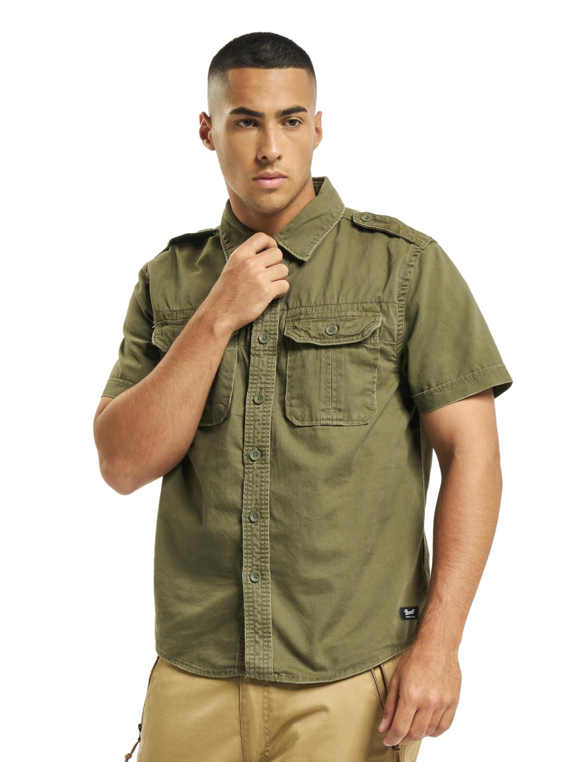 Brandit Vintage Shirt Short Sleeve, color: olive, size: 7XL