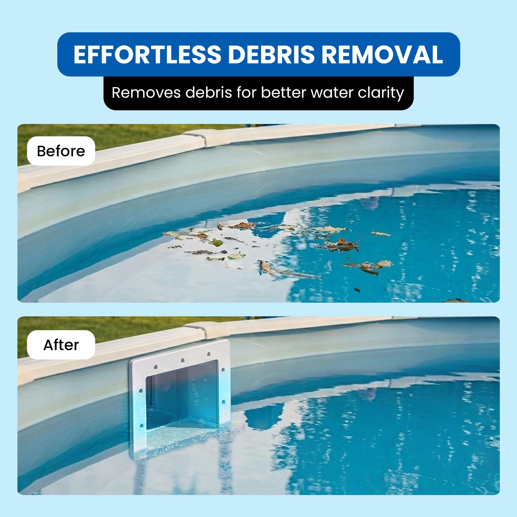 JED Pool Tools 45 – 400 Skimmer de Pared y Juego Completo de Accesorios, Color Blanco