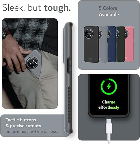 Miniatura 6 de TUDIA DualShield Grip - Funda protectora para OnePlus 11 5G (2023), MergeGrip, de doble capa, a prueba de golpes, delgada, de grado militar,
