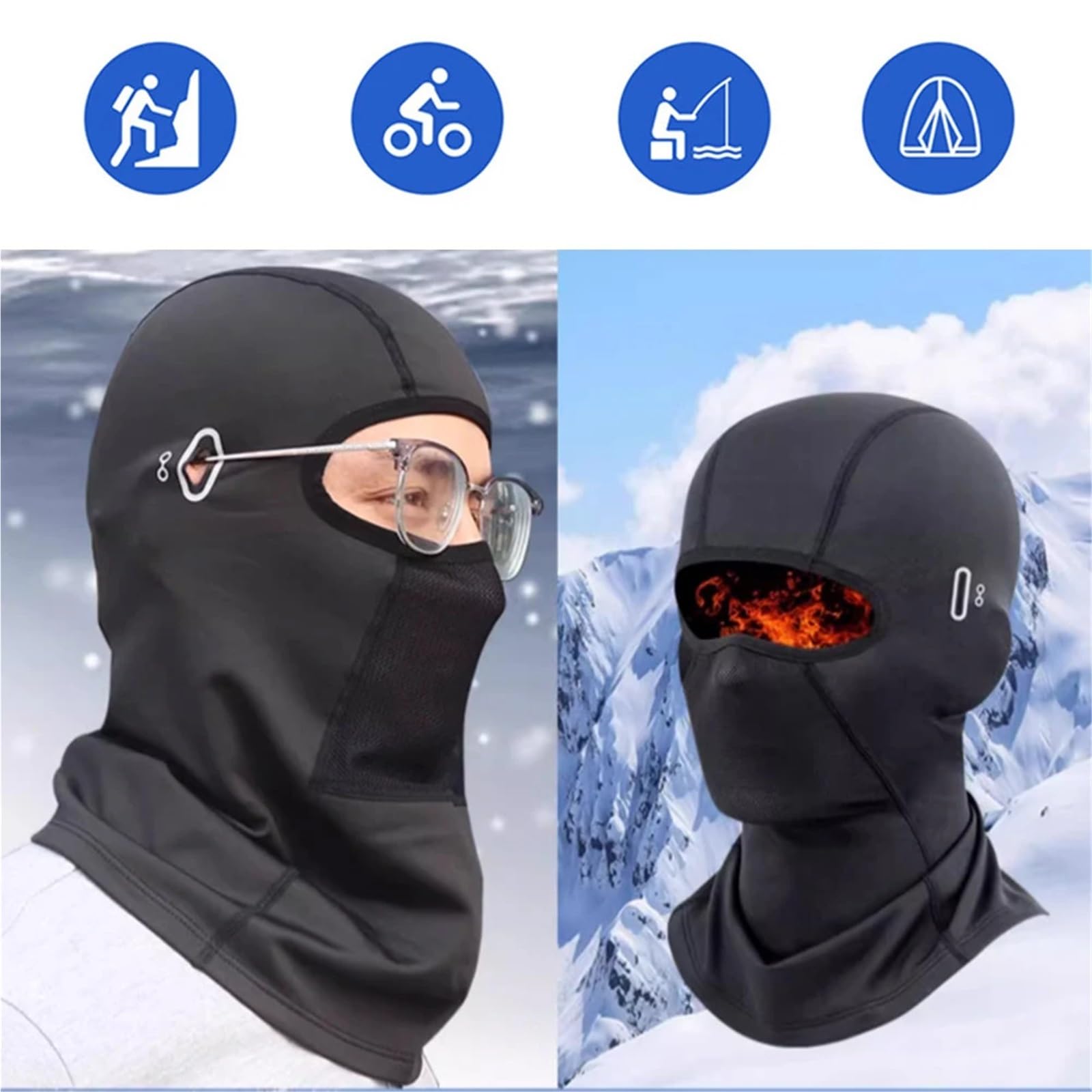 2Pcs Ski Maske Winddicht Thermische Winter Schal Fahrrad Atmungsaktiv for Extrem Kalten Wetter Für Outdoor Sports