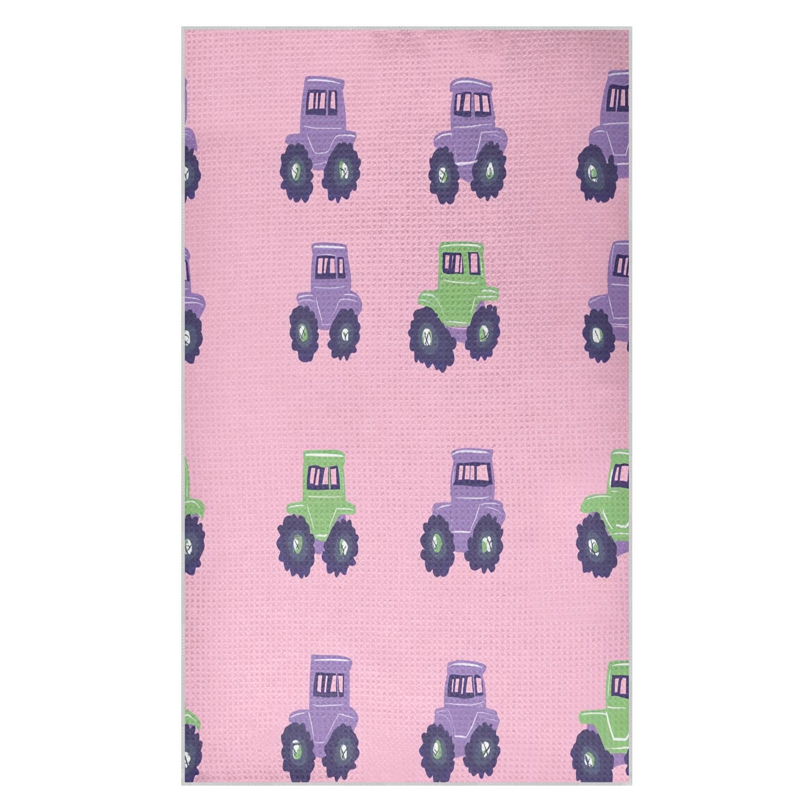 BURSTDDY Cartoon Truck Kitchen Towels,Absorbent Dish Towels 1 Pack