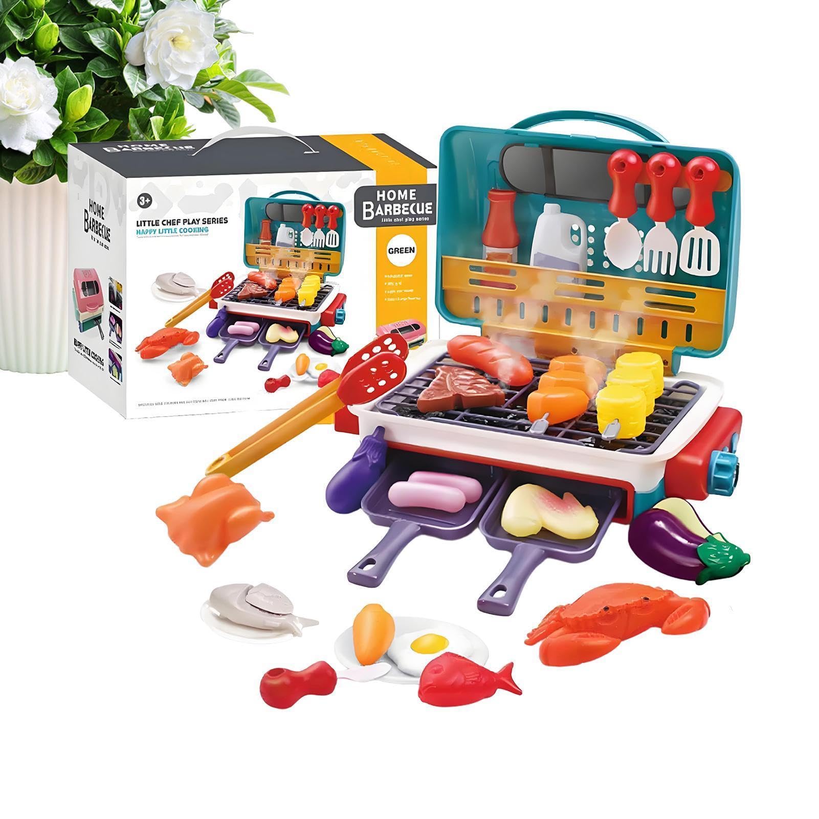 Kids Play Kitchen Toys Preschool Educational Pretend Barbecue Kit