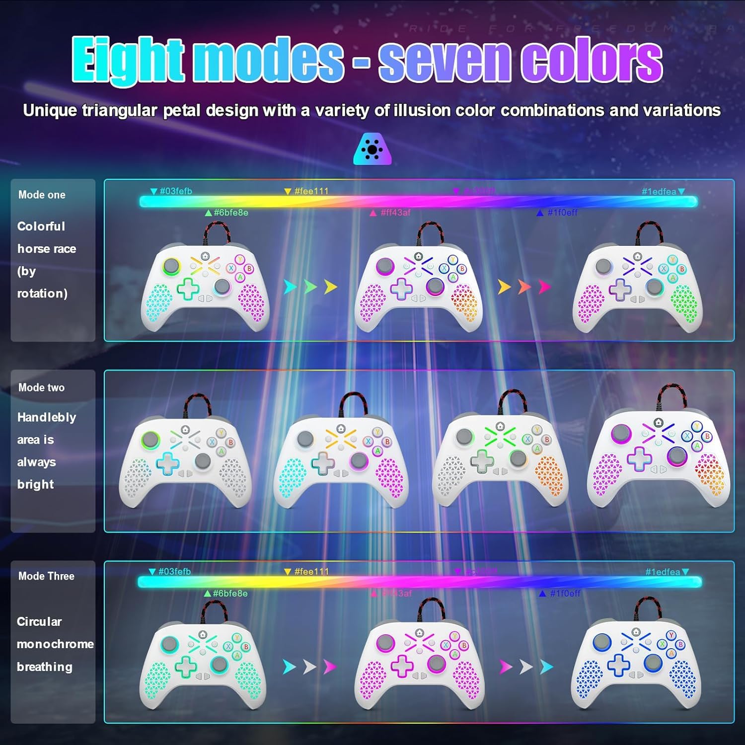 LENISUOLE RGB Wired PC Controller for Windows PC 10/11/Steam Platform,Built-in Dual Vibration/Headset Jack/Turbo (Connecting to Xbox Consoles is Not Supported at this Time)