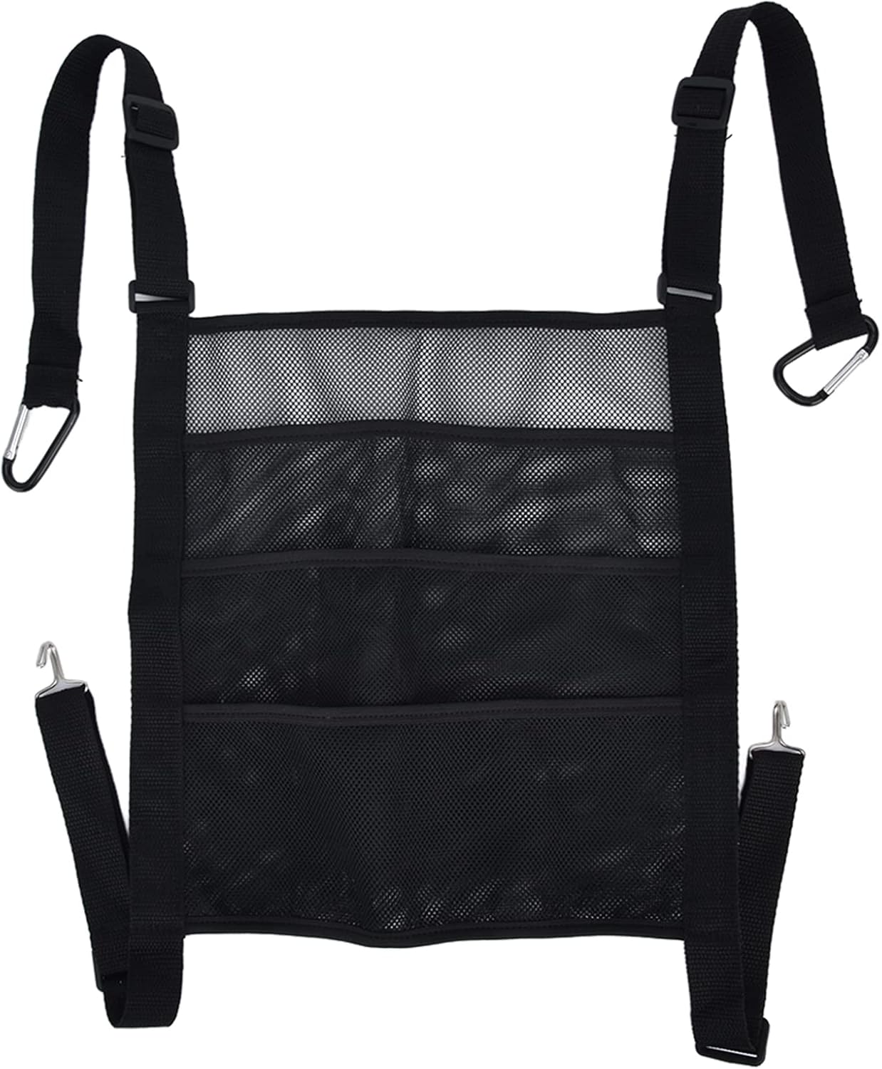 3Layer Car Mesh Organizer, Seat Back Net Bag Elastic Car