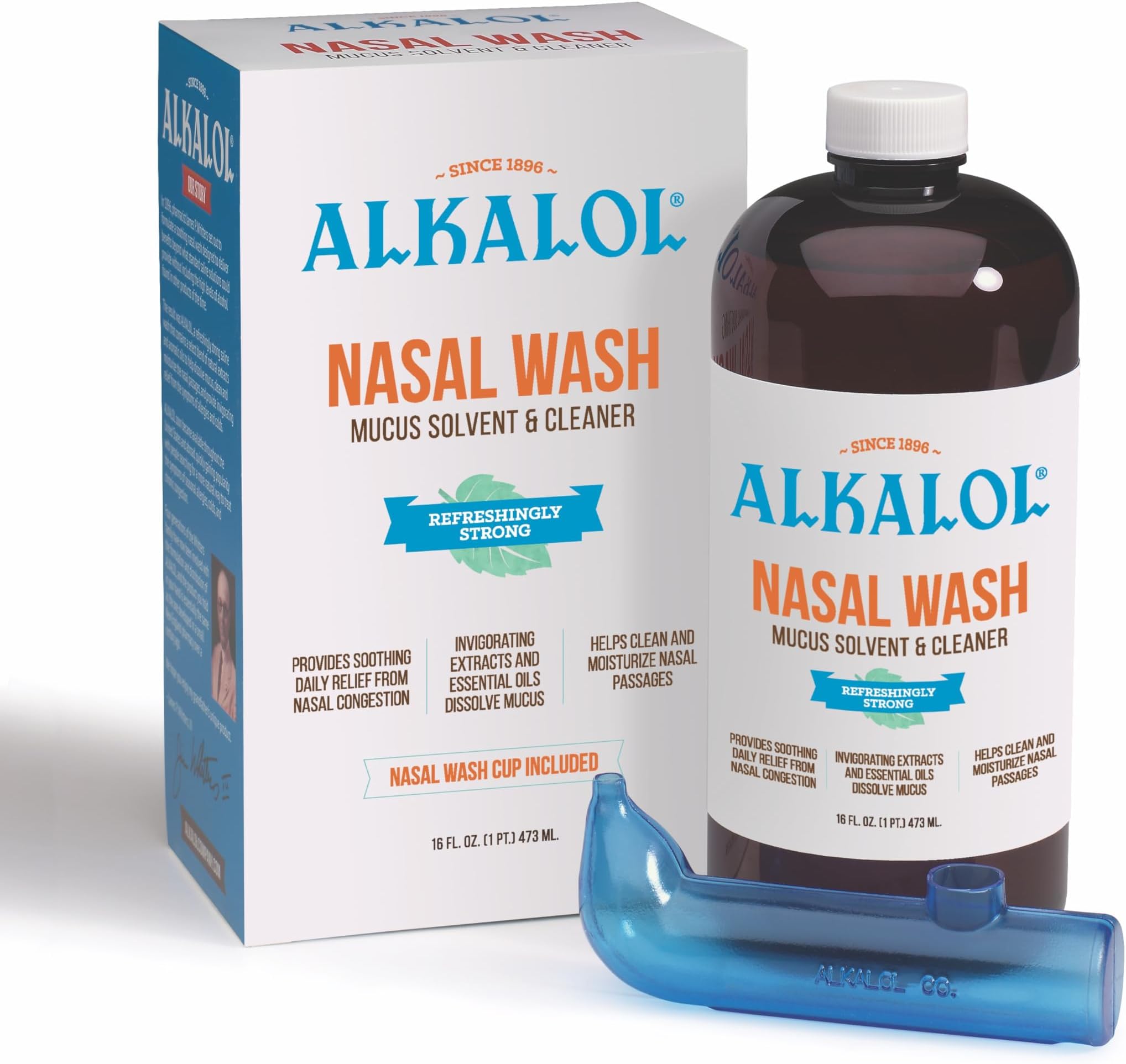 Alkalol - A Natural Soothing Nasal Wash Mucus Solvent and Cleaner Kit