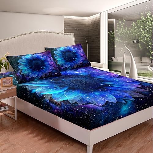 Miniatura 9 de Manfei Sábana bajera ajustable de otoño tamaño individual, funda de cama temática de otoño con 1 funda de almohada, juego de ropa de cama con