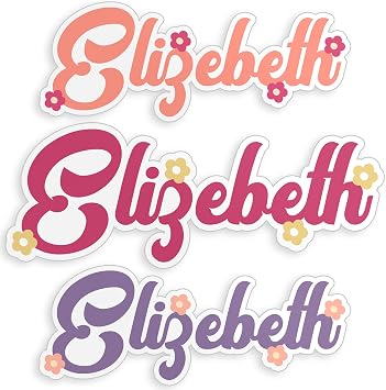 Personalized Name Sticker Flower Custom Name Retro Colors Floral Lover Waterproof Die-Cut Vinyl Stickers for Water Bottle Laptop Hard Hat Kindle Decal Decor Birthday Gift for Her Him Adult