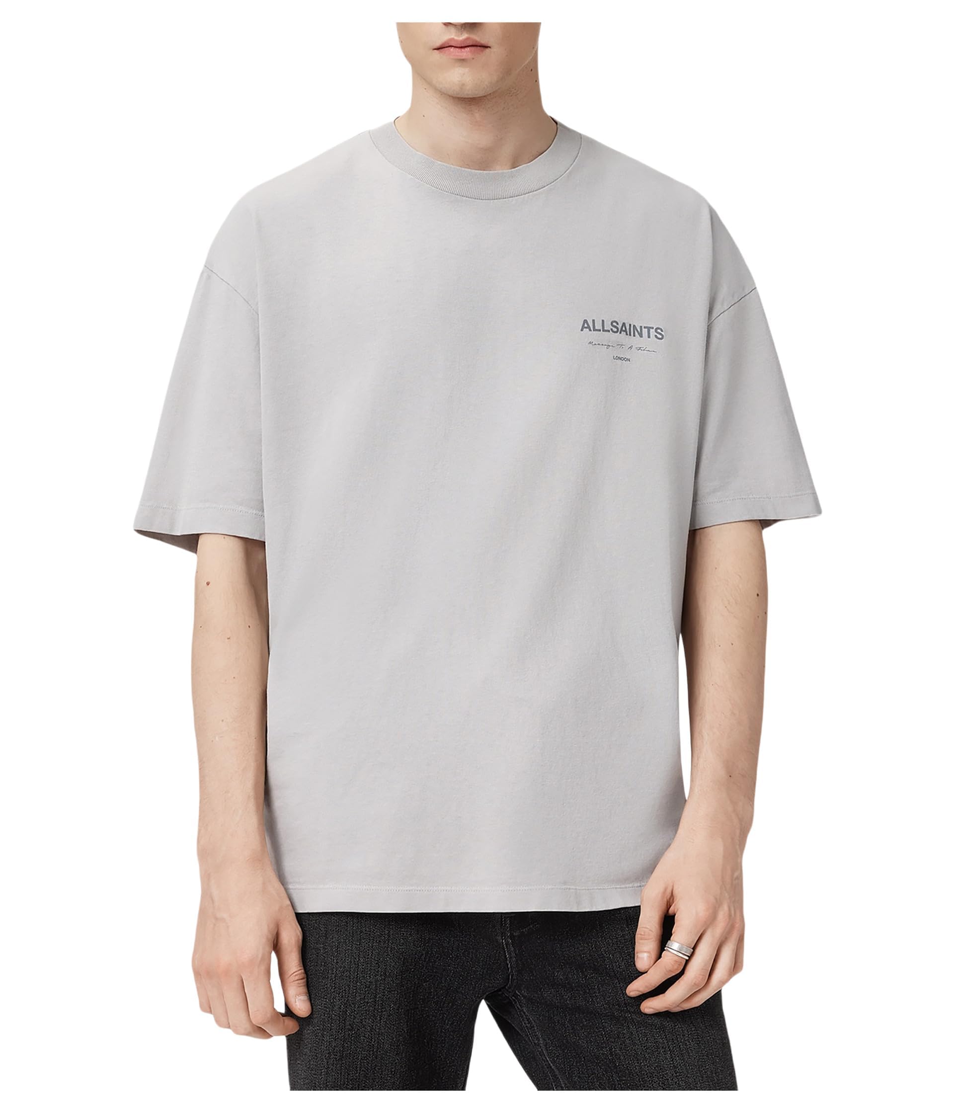 Allsaints Men's Future Ss Crew, Carbon Grey, XXL