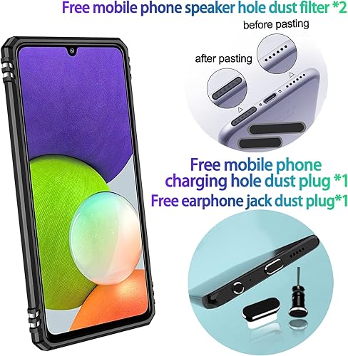 Miniatura 2 de LMDAMZ Funda resistente para Samsung Galaxy A03sA02S, protección híbrida de goma de doble capa de grado militar con protector de cámara deslizante,