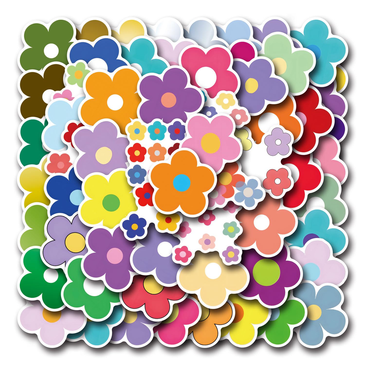 60PCS Cartoon Mini Flower Graffiti Waterproof Stickers for Kids Teens Adults Boys Girls,Natural Botanical Flower Decals Decoration Laptops Journal Water Bottle Luggage Bike Helmet Computer Skateboard