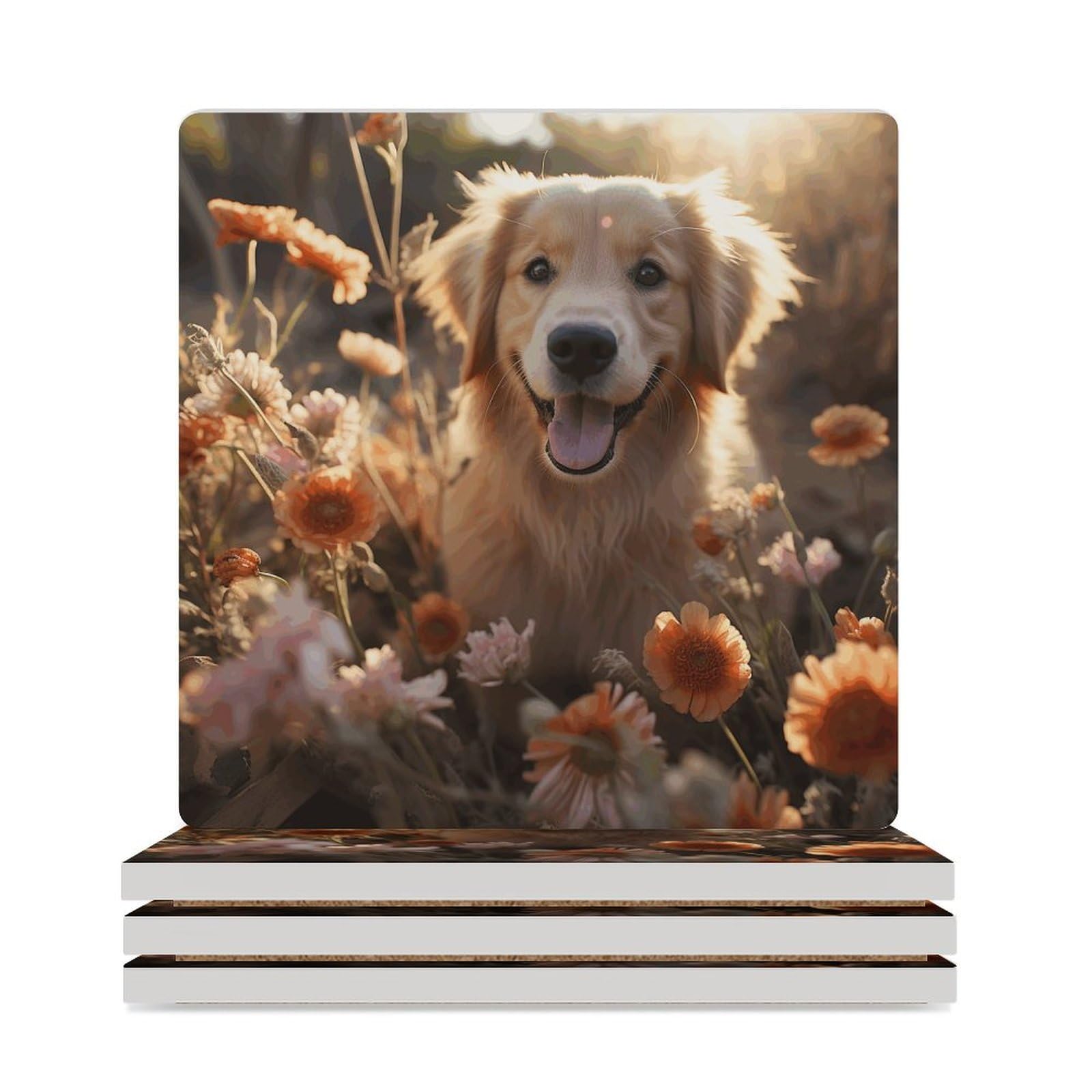 Dessous de verre imprimé fleurs de haute qualité pour décoration de table