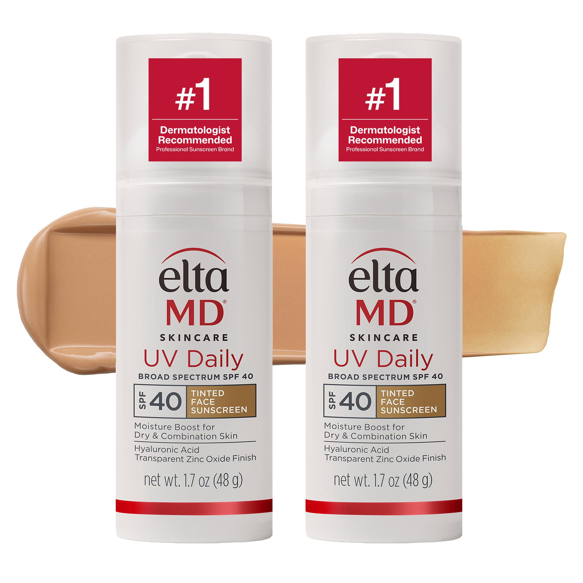 Photo 1 of EltaMD UV Daily Tinted SPF 40 Face Sunscreen Moisturizer with Zinc Oxide, Tinted Daily Face Moisturizer with SPF, Sunscreen for Dry Skin,1.7 oz Pump (Pack of 2)