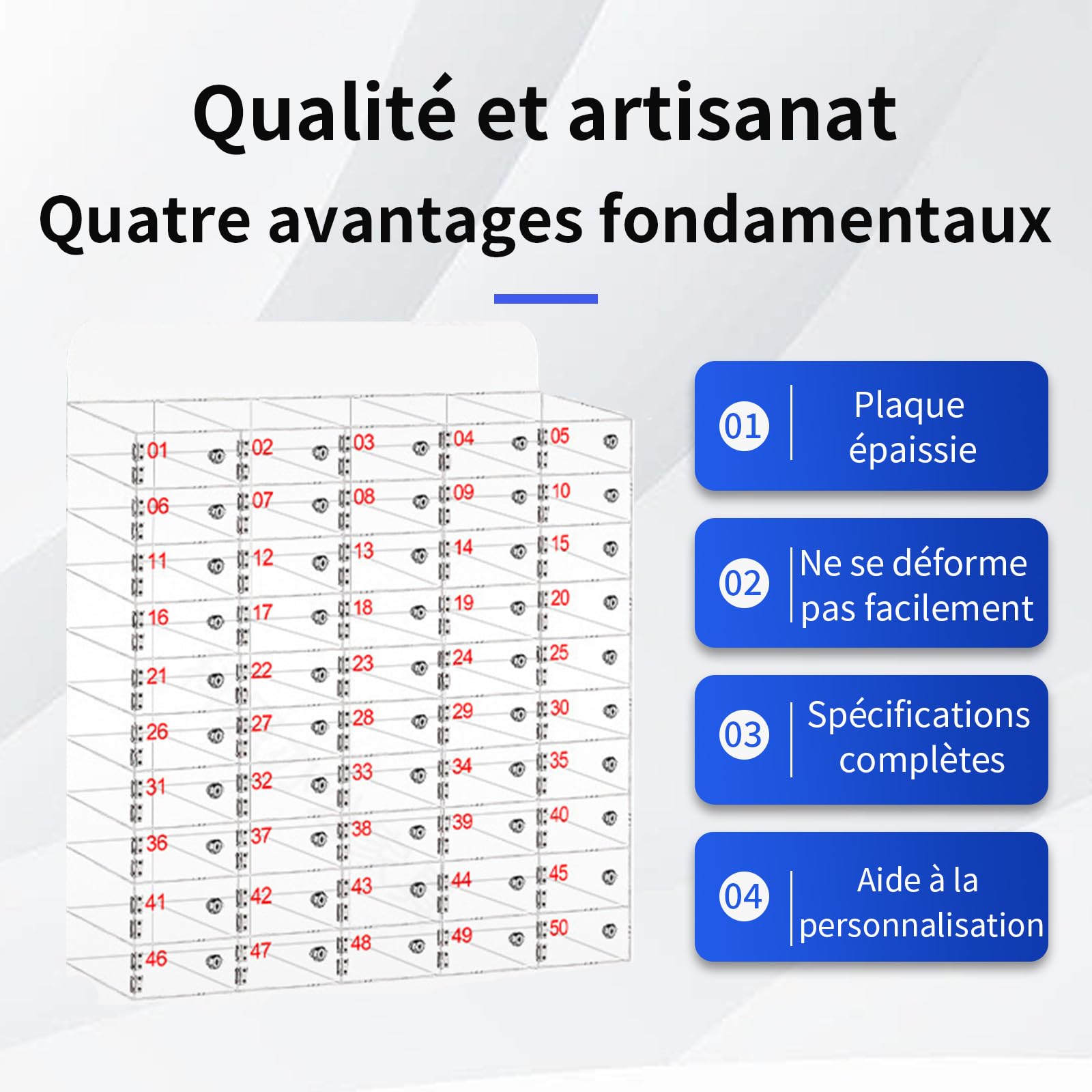 SDdPulse Taquillas acrílicas portátiles con llave segura para aulas, salas de conferencias y fábricas, ideal para teléfonos y artículos personales, 40 gitter-18 x 10 x 10 cm