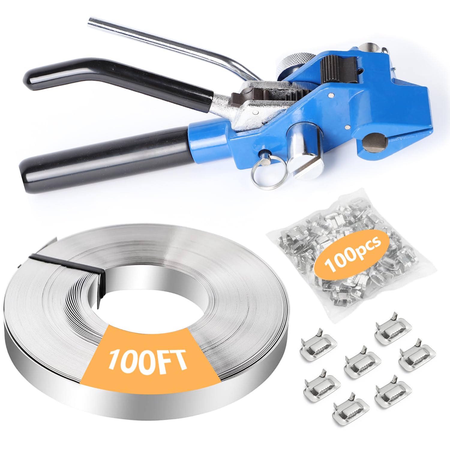 YouBXupup S304 Steel Strapping Banding Kit - Stainless Steel Banding Tool Band Coil 3/16