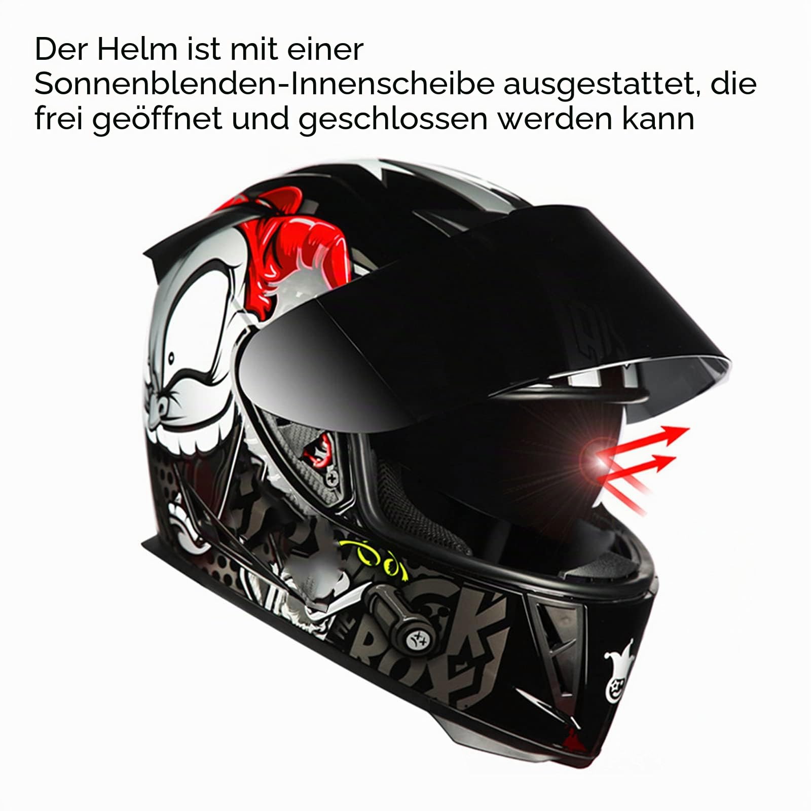 Integralhelm Motorradhelm Flip-Up Modular-Helm Sturzhelm Rollerhelm Erwachsener Herren & Damen Klapphelm Full-Face Motorcycle Helmet Stoßfester Mopedhelm DOT/ECE-Zertifizierung,Grün,M