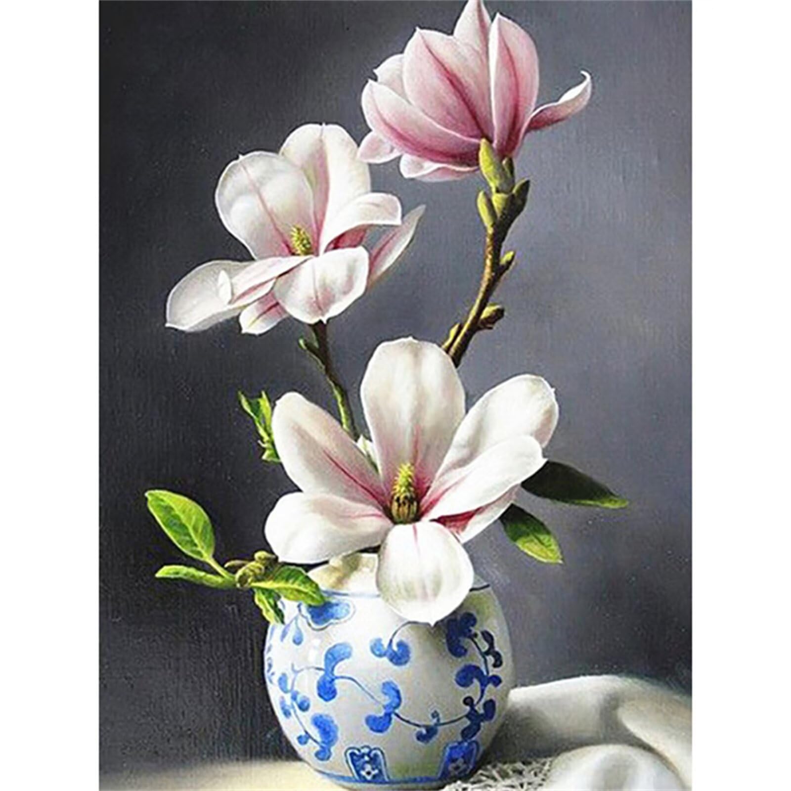 Amazon | 花瓶の花 ダイヤモンドアート キット 15x30cm 全面貼り付け