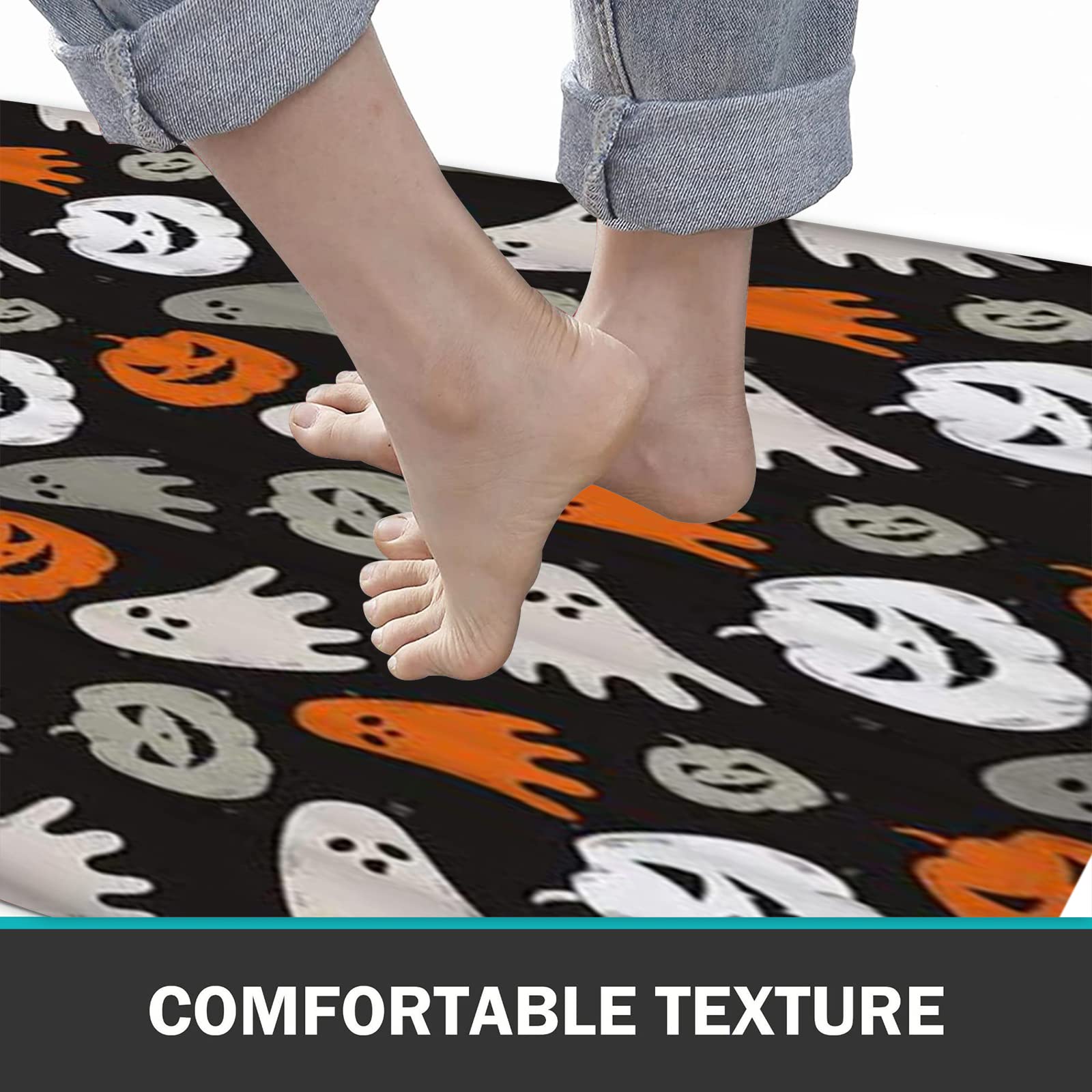 60 * 90 cm Divertente tappetino da bagno di Halloween fantasma tappetino da doccia antiscivolo tappeto da pavimento, arredamento bagno, nero | Leroy Merlin