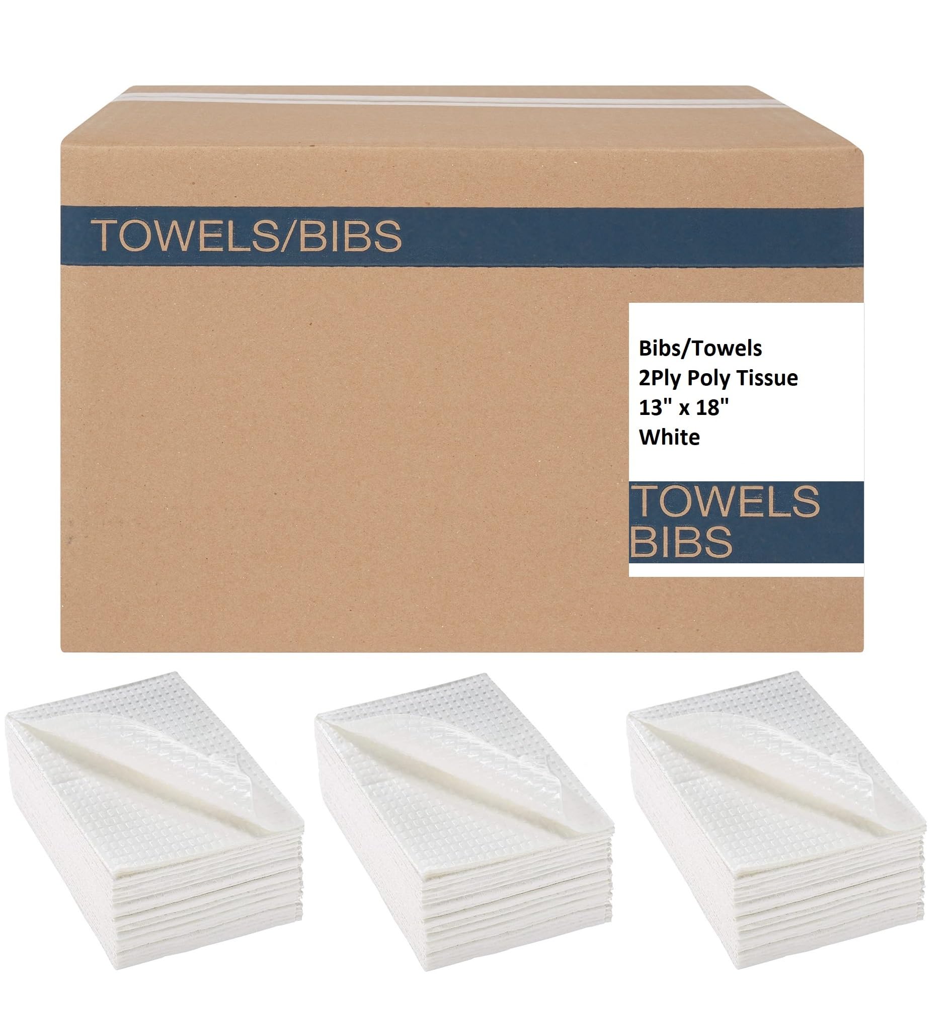 AmeriCan Goods 500/Box Dental Towel Bibs 2Ply Waterproof Poly Tissue 13