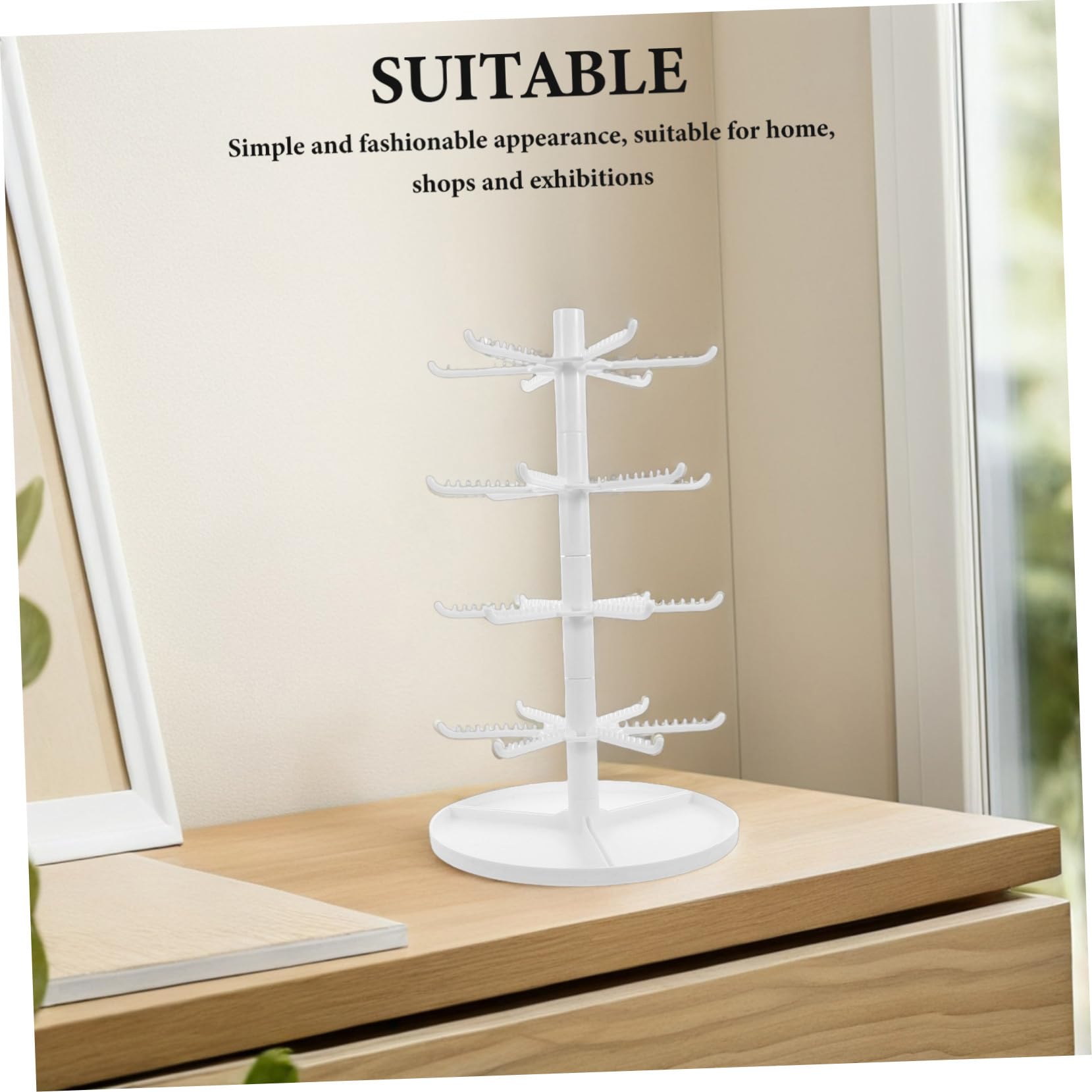LABRIMP Espositore per Orecchini ad Albero Multistrato Bianco in Plastico | Organizer Gioielli per Casa ed Esposizioni, Supporto per Gioielli Design Multiuso, Adatto a Chiavi