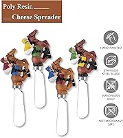 Vista 5 de Supreme Housewares Derby - Esparcidores de queso, mangos de resina pintados a mano con cuchillas de acero inoxidable para untar queso crema