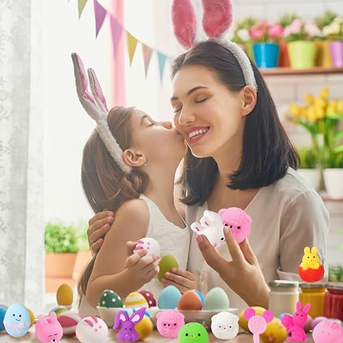 Miniatura 4 de 100 juguetes esponjosos Mochi de Pascua, rellenos de huevos de Pascua, recuerdos de fiesta para niños, rellenos de cesta de Pascua, regalos premios