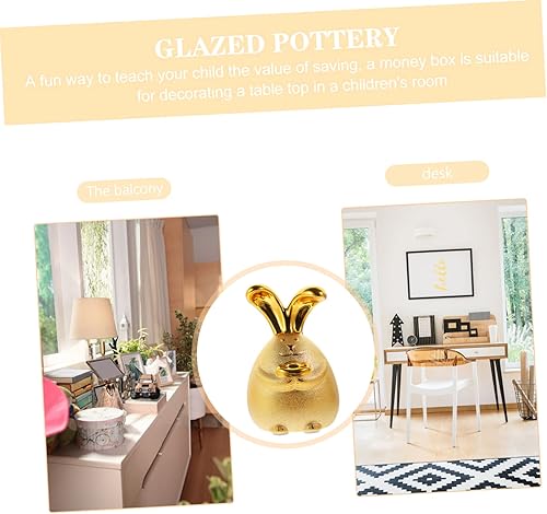 Miniatura 4 de NOLITOY 3pcs Rabbit Piggy Bank Feng Shui Rabbit Banks for Kids Bunny Figure Model Kids Piggy Bank for Girls Decorative Elephant Piggy Bank Chinese