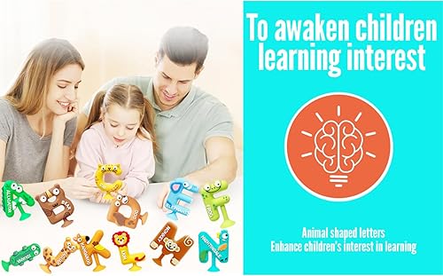 Miniatura 5 de Juguetes de aprendizaje para niños de 1, 2, 3, años, 52 juguetes educativos ABC Montessori, juguetes de letras a juego de hechizos, juegos de