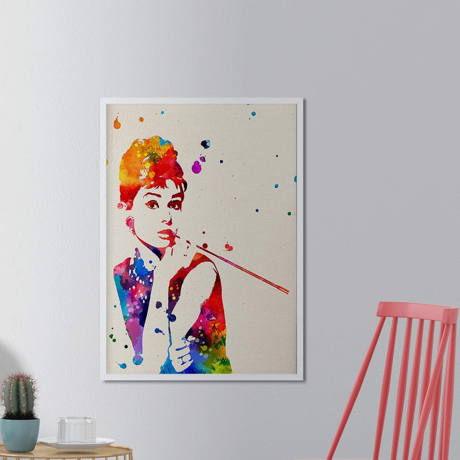 Nacnic Audrey Hepburn Film For Framing Laminas Decorative Wall. Sheets Watercolour Style. Creative Gift for Girl paper 250 Grams
