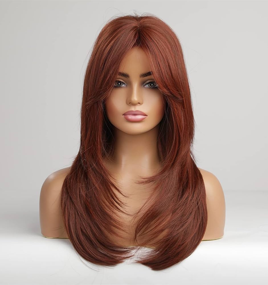 fedoks1972 　s697【ヴィア ディ メッツォ】F 赤系 ロング Amazon.com : 26 Inch Red Lace Front Wigs Human Hair 13x4 200