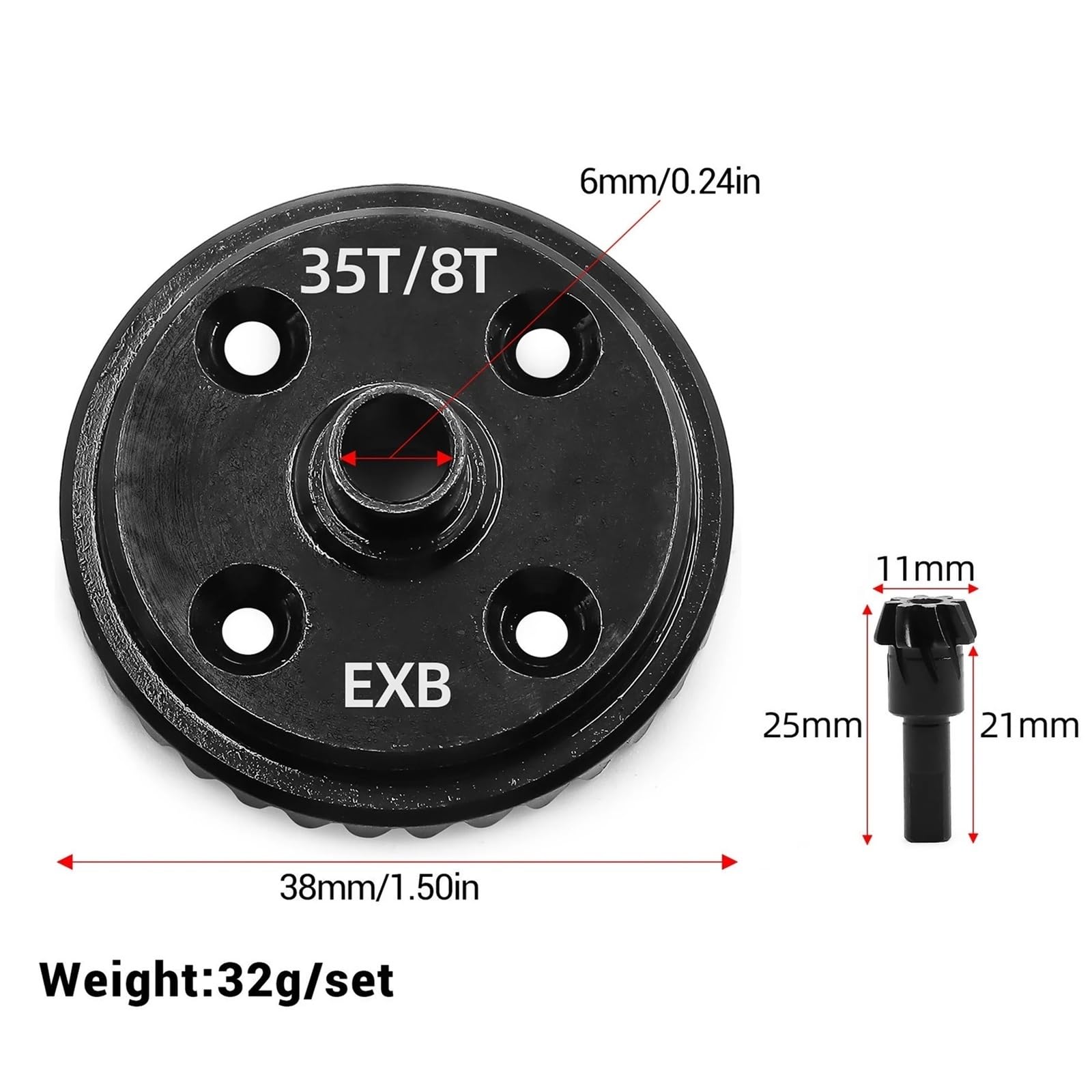 Per Arrma Per Mojave 1/7 Per Kraton EXB 1/8 35T 8T Ingranaggio Differenziale In Acciaio Pignone ARA310980 RC Auto Ricambi E Accessori Accessori Giocattoli Rc