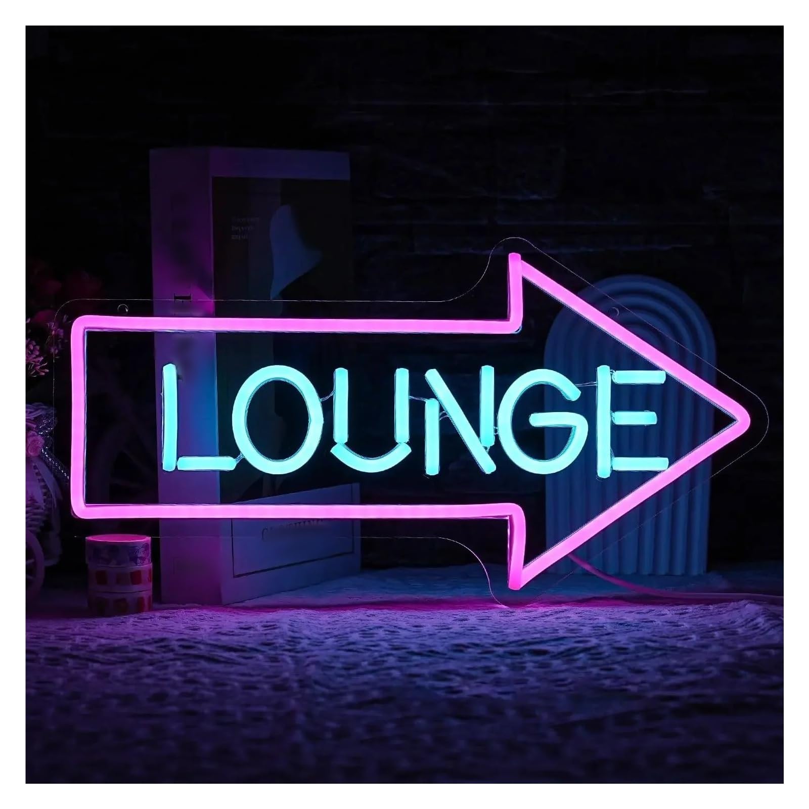 LEMST Signs Lamp Relax Neon Lights Lounge Sign for Wall Decor USB Powered Dimmable Letter Office Hotel Cafe 42cmх21.8cm