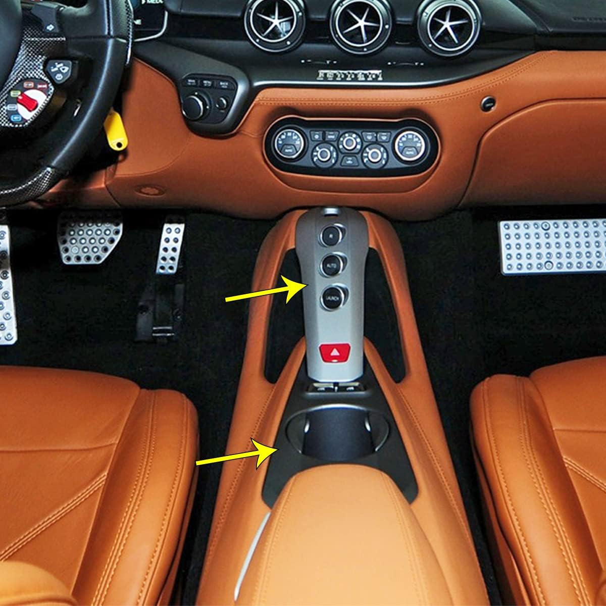 for 2013 Ferrari F12 Berlinetta Real Carbon Fiber Car Central Control Gear Cup Holder Decorative Panel Cover Sticker Trim Accessories