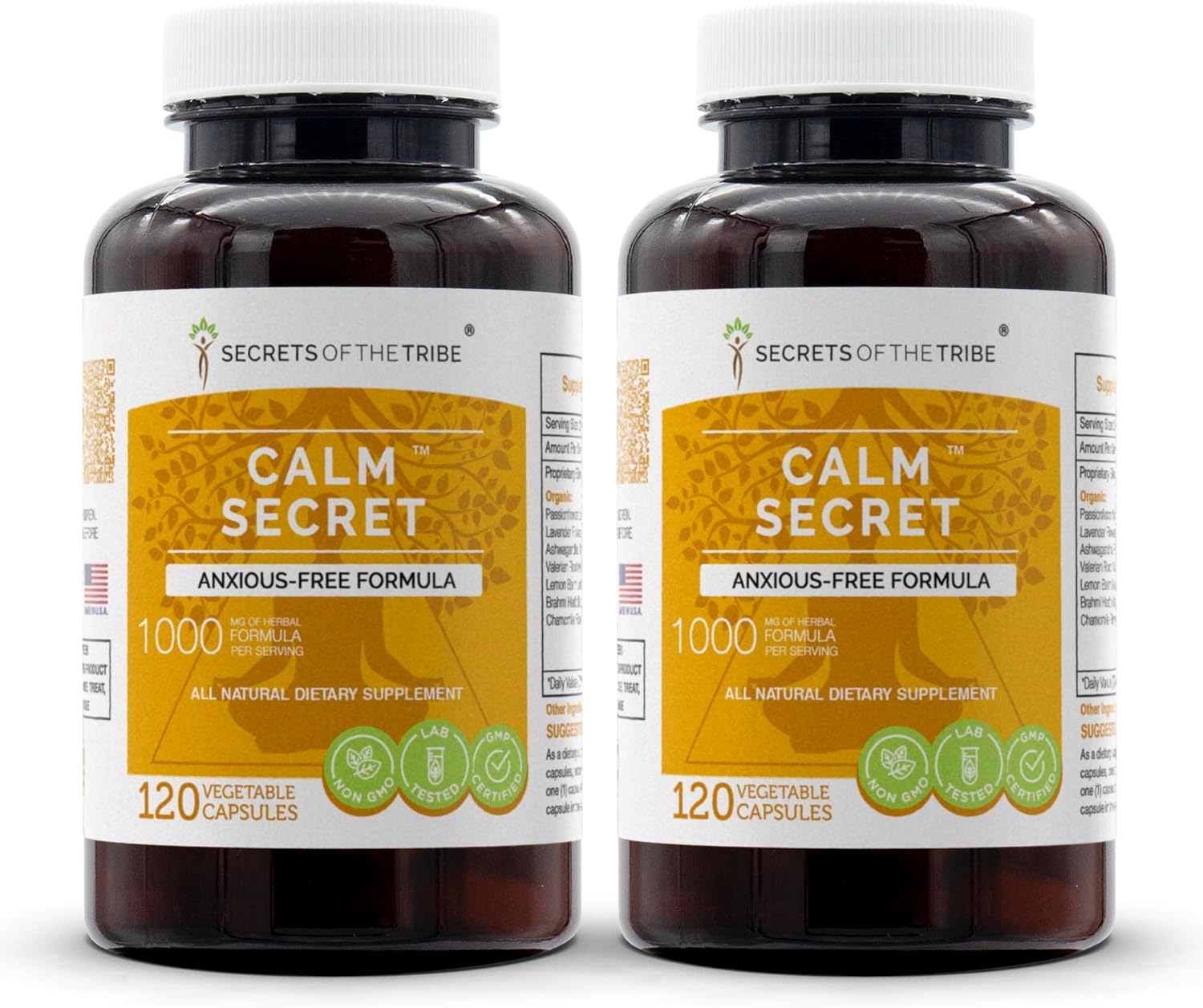 Calm Secret, 120 Capsules(2 pcs.), 1000 mg, Passionflower
