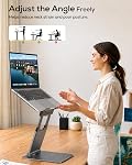 Nulaxy Laptop Stand for Desk, Ergonomic Sit to Stand Laptop Holder Convertor, Adjustable Height from 1.2" to 20", Supports up to 22lbs, Compatible with All Laptops Computer Tablets 10-17", Gray