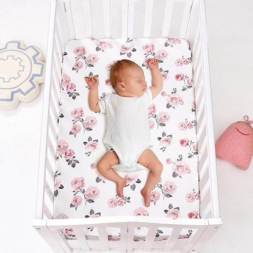 Miniatura 9 de PHF Paquete de 3 sábanas suaves para cuna, sábanas espaciales sedosas Pack N Play para bebés, niños y niñas, ajuste universal para Pack N Play,