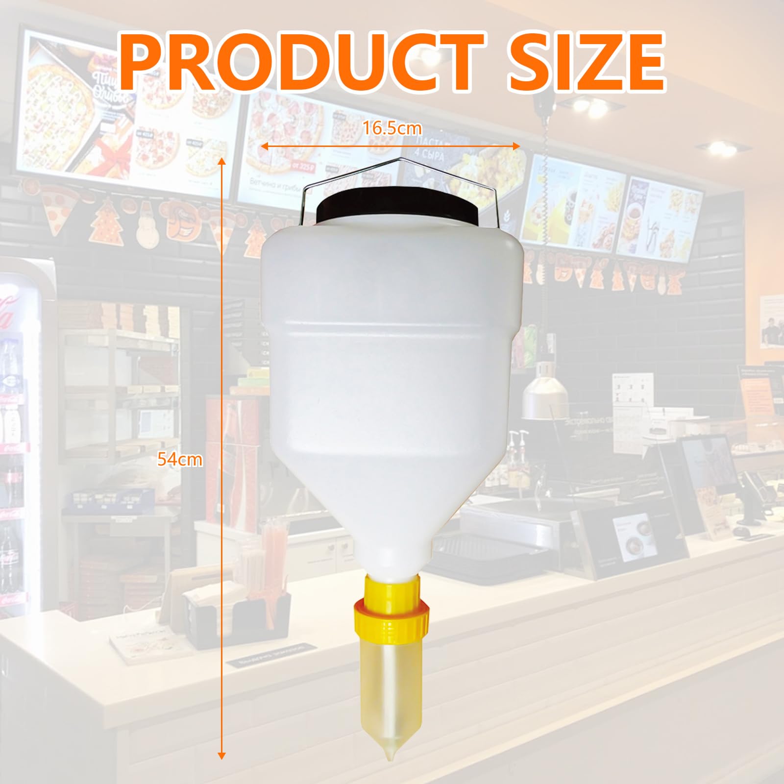 Bouteille à Épices à Suspendre, Recipient Sauce Presser Les Bouteilles de 5.5L, Bouteille Sauce Rechargeable Distributeur de Ketchup Anti-Fuite pour Restaurants Sauces d'assaisonnement Vinaigrette